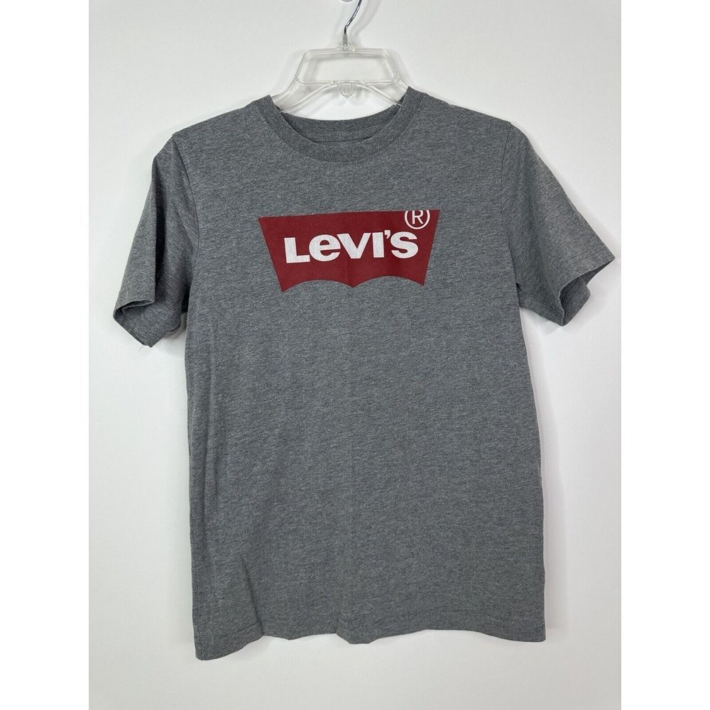 Levi's Shirt Youth Large Tee Short Sleeve Kids Top Graphic Logo Gray